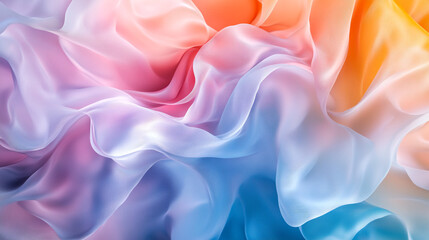 Obraz premium An abstract background with flowing, colorful shapes that resemble fabric or liquid forms, creating an ethereal and dreamy atmosphere. 