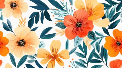 Floral seamless pattern generative Ai