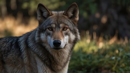 Fototapeta premium gray wolf canis lupus
