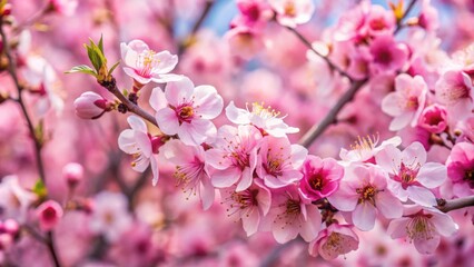 Obraz premium Delicate Pink Blossoms in Full Bloom, A Symphony of Springtime Beauty
