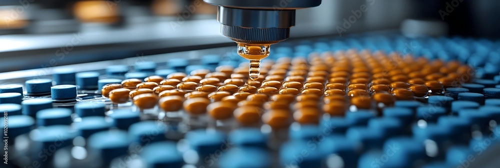 Leinwandbilder close-up view of metal parts manufacturing process with robotic arm performing precision industrial 