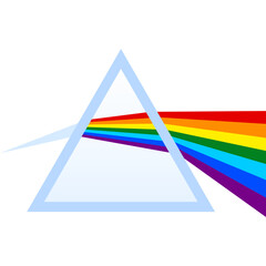 Light spectrum. Refraction through prism. Vector color illustration.