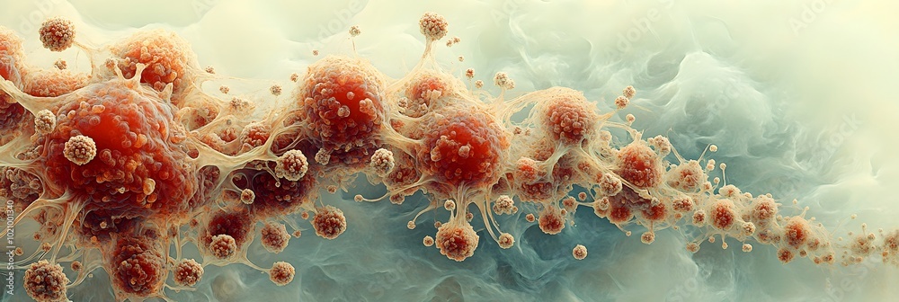 Leinwandbilder detailed microscopic view of a diverse array of organic microbes,cells,and molecular structures. abs
