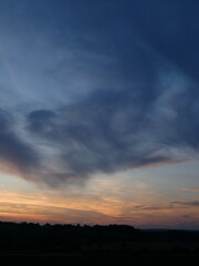 Dusk falling over the Wye Valley, Herefordshire