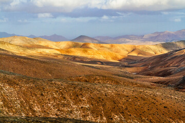 View from the Mirador Astronomico de Sicasumbre near Fayagua.  Fuerteventura,  Canary islands, Spain, Europe