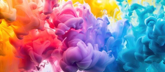 Obraz premium Colorful ink clouds in the water, bright color background