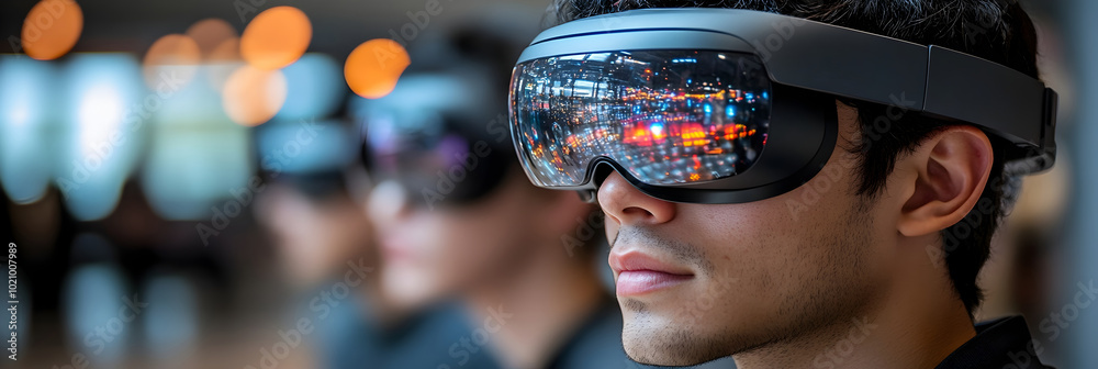 Poster Evolving Communication Industry with Immersive Augmented Reality Experiences,Innovative Digital Solutions Transforming Global Connectivity and Interactivity.