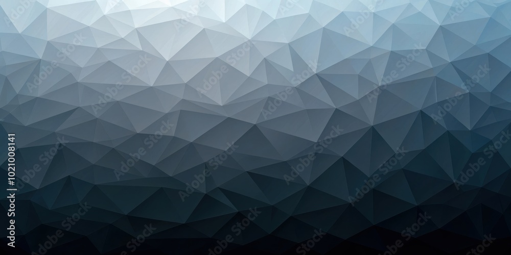 Poster abstract low poly geometric design with a gradient of gray and blue tones
