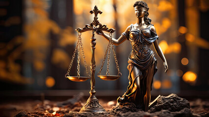 Symbol of Justice: Figurine of Themis with Scales in Hand