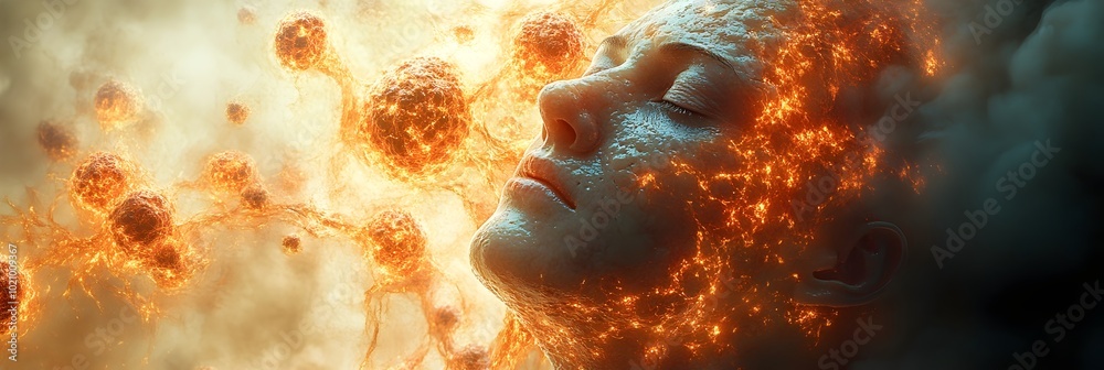 Poster fiery apocalyptic explosion with intense flames and dramatic energy surge of a powerful cataclysmic 