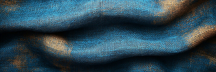 Blue color linen fabric texture material image 