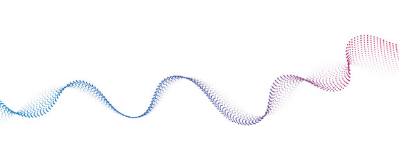 Flowing Dot Wave halftone gradient pattern on transparent background