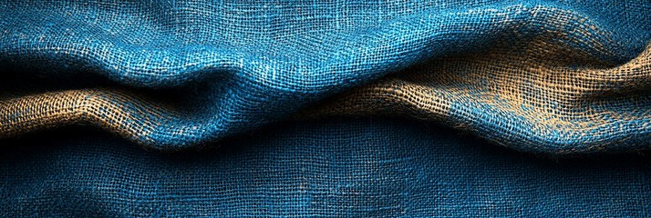 Blue color linen fabric texture material image 