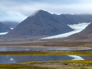 Glacier near Ny-Alesund, Spitsbergen, Svalbard, Norway