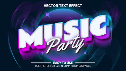 3d music party editable text effect