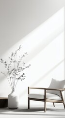 A modern minimalist living room.