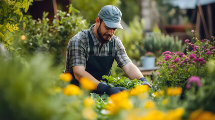 Professional Caucasian gardener.