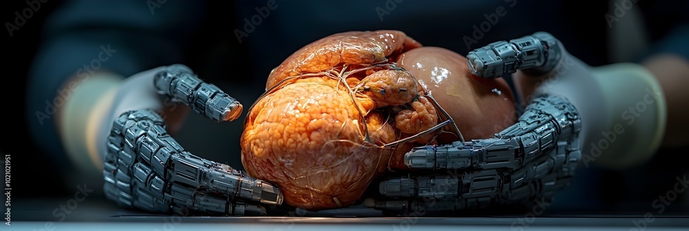 Leinwandbilder Intelligence Robotic Hand Holding Glowing Brain in Futuristic Technological Concept. 3D Rendered Digital of Advanced Machinery and Engineered Mechanisms.
