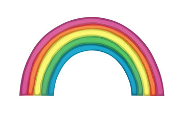 Colorful rainbow on a white isolate background, perfect for design and creative projects.