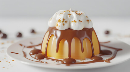Custard dessert 3D