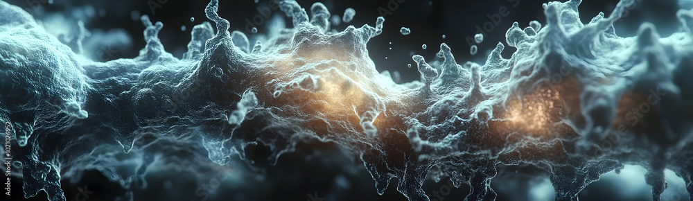 Fototapete mesmerizing cosmic energy burst:explosive fractal plasma visualization depicting the dynamic and cap