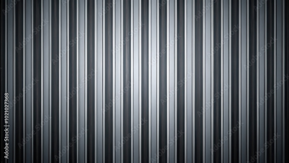 Poster Striped Metallic Background with Light and Dark Grey Vertical Lines
