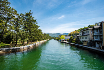 Obraz premium 日本三景天橋立 廻旋橋からの眺め 京都府宮津市文珠