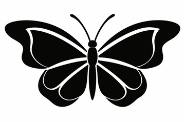 Butterfly silhouette, Butterfly stencil vector illustration