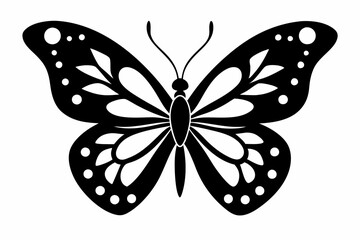 Butterfly silhouette, Butterfly stencil vector illustration