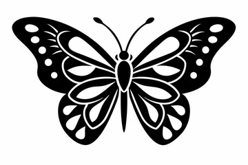 Butterfly silhouette, Butterfly stencil vector illustration