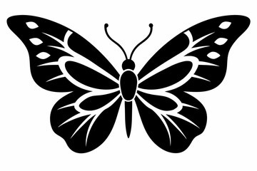 Butterfly silhouette, Butterfly stencil vector, Butterfly silhouette icon