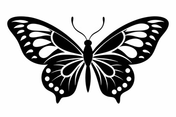 Butterfly silhouette, Butterfly stencil vector, Butterfly silhouette icon