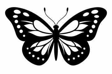 Butterfly silhouette, Butterfly stencil vector, Butterfly silhouette icon