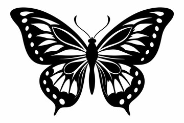Butterfly silhouette, Butterfly stencil vector, Butterfly silhouette icon