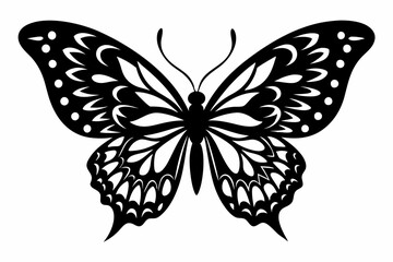 Butterfly silhouette, Butterfly stencil vector, Butterfly silhouette icon