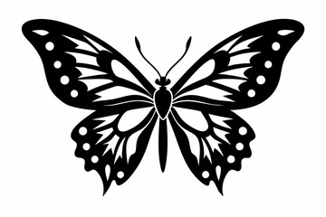 Butterfly silhouette, Butterfly stencil vector, Butterfly silhouette icon