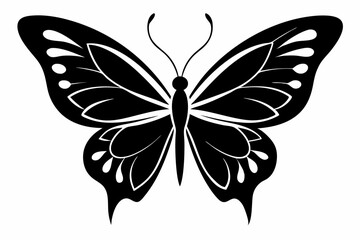 Butterfly silhouette, Butterfly stencil vector, Butterfly silhouette icon