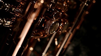 Fototapeta premium A close-up of a brass instrument showcasing intricate details and craftsmanship.
