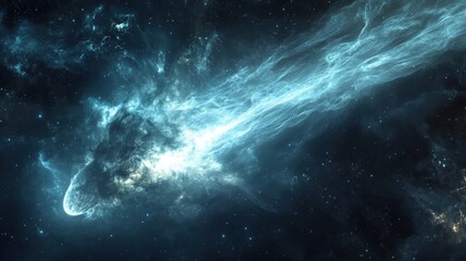 Obraz premium A stunning cosmic view of a glowing nebula drifting through the vast universe.