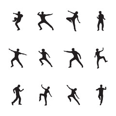 Kung Fu Symbol Icon Silhouette Vector Art Drawing Isolated on White Background