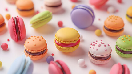 Fototapeta premium Macarons dessert 3D