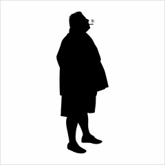 silhouette of a fat man smoking