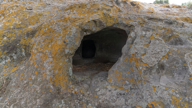 Domus de janas of sas Concas pre-nuragic and nuragic necropolis of Oniferi, Sardinia