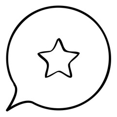 Obraz premium Testimonial icon in hand-drawn style. Reviews icon in hand-drawn style