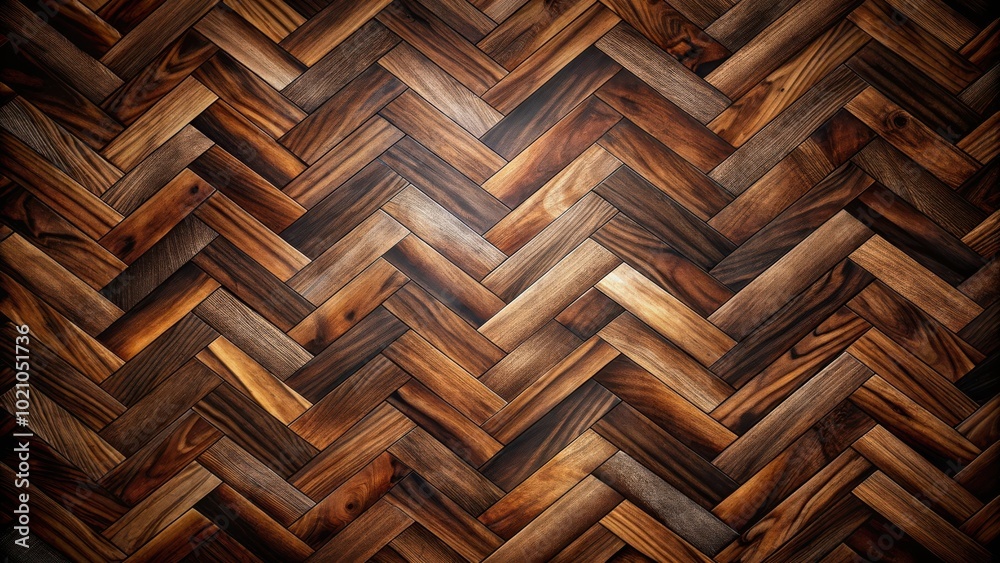 Poster A Seamless Pattern Of Interlocking Wooden Planks Creating A Classic Herringbone Design
