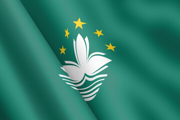 Macao waving flag 3d illustration