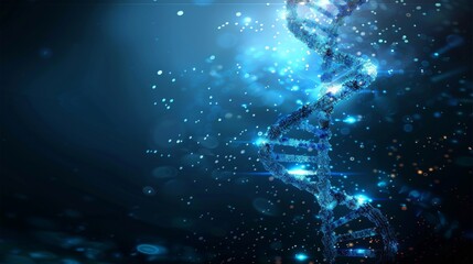 Blockchain concept, data storage using DNA sequences, bioinformatics concept, biotechnology concept 3D modeling