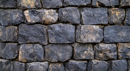 Fototapeta premium A close-up of the stone wall texture with a rough and natural rock surface.