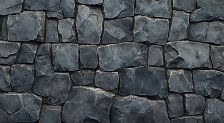 Obraz premium A close-up of the stone wall texture with a rough and natural rock surface.