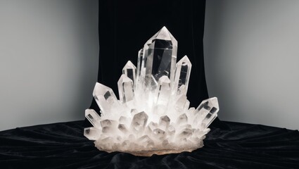 Glowing Crystal Formation in a Dark Environment.